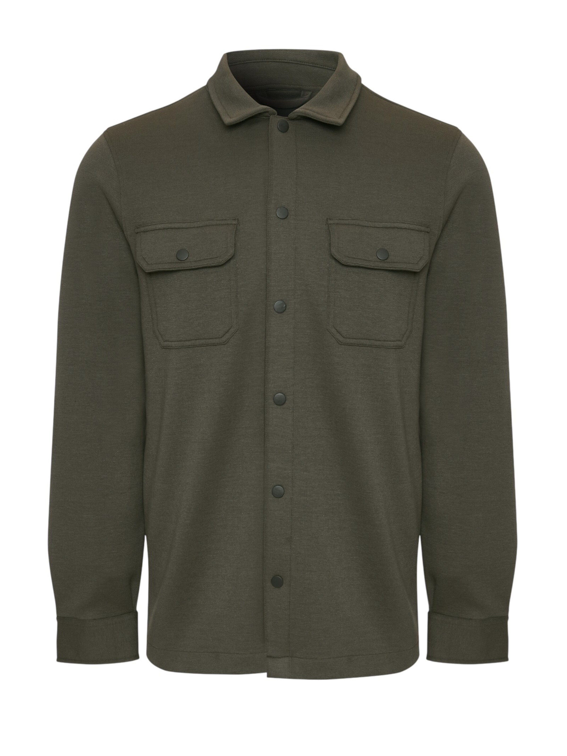 Threadbare Hemdjacke 'Relay' in Grün: Vorderseite