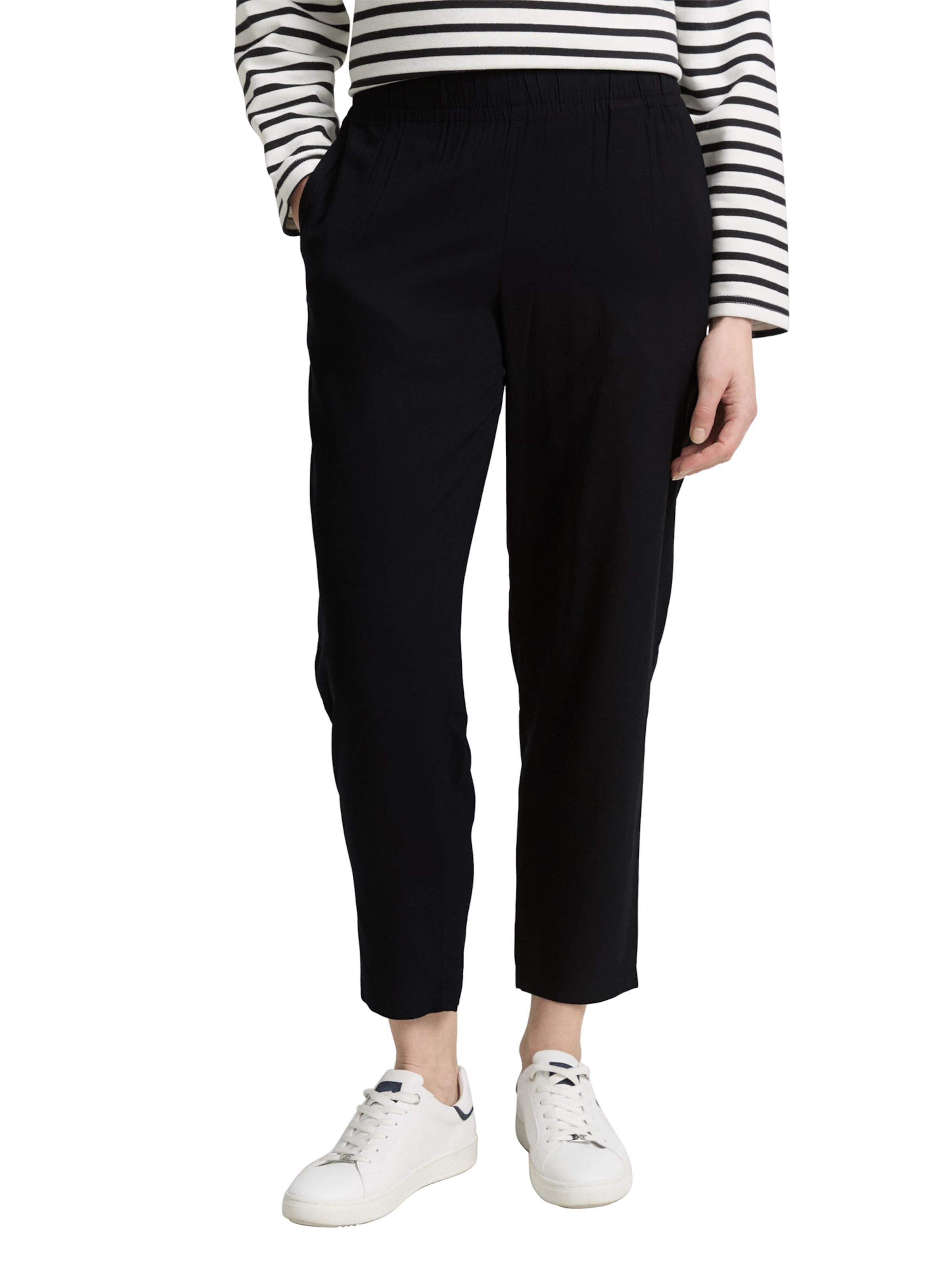 TOM TAILOR Loosefit Bukser i sort: forside