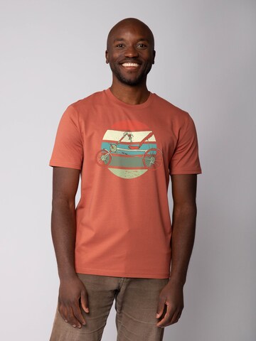 Watapparel Shirt 'Recumbent Bike' in Bruin: voorkant