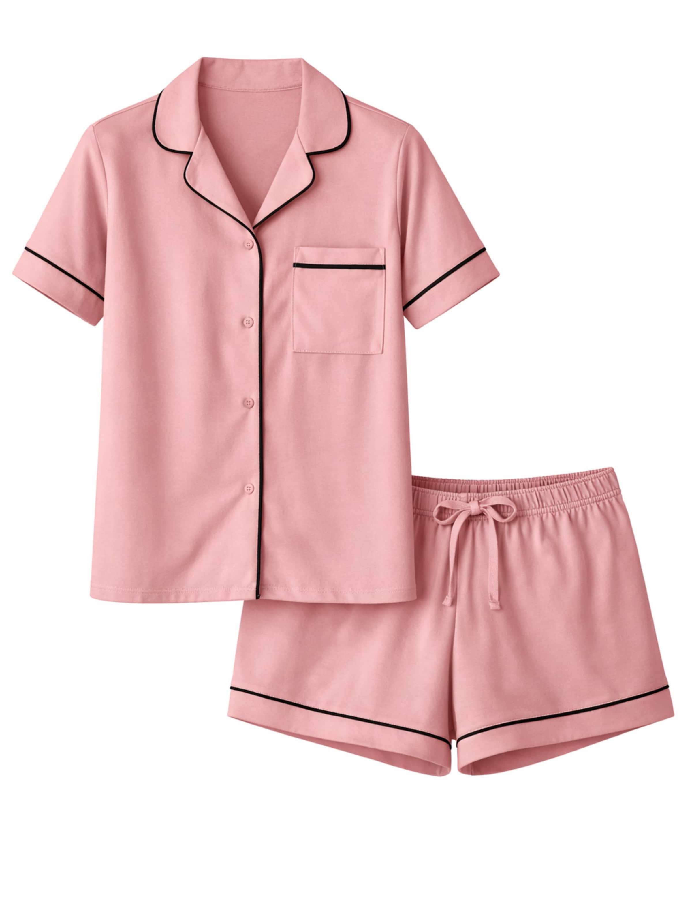 LEAFLETIC Pyjamahose 'Leafletic Women’s Night Wear Short Set'‌‌‌‌‌‌‌‌‌ in Pink: Vorderseite