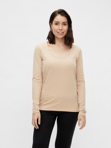 MAMALICIOUS - Camiseta 'Emma' en beige: frente