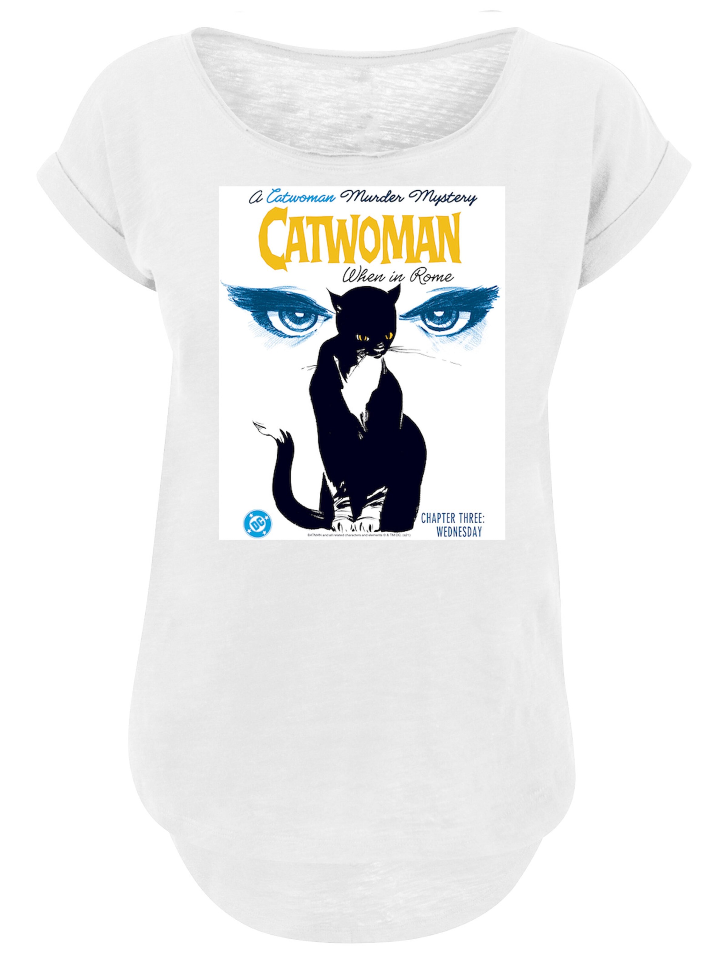 F4NT4STIC Shirt 'Superheld Batman Catwoman When In Rome' in Wit: voorkant