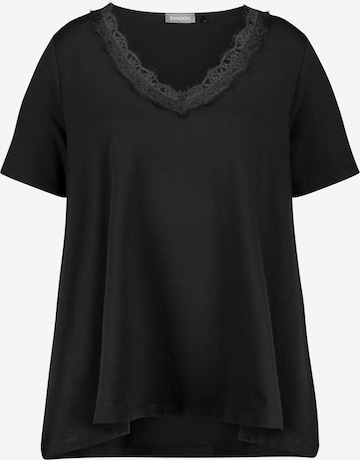 SAMOON - Camiseta en negro: frente