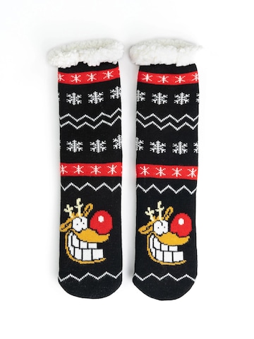 United Labels Socken 'Hüttensocken Ralph Ruthe Rentier Rudi'‌‌‌‌‌‌‌‌ in Schwarz
