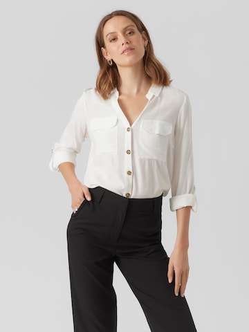 Vero Moda Tall Blouse 'Bumpy' in Wit: voorkant