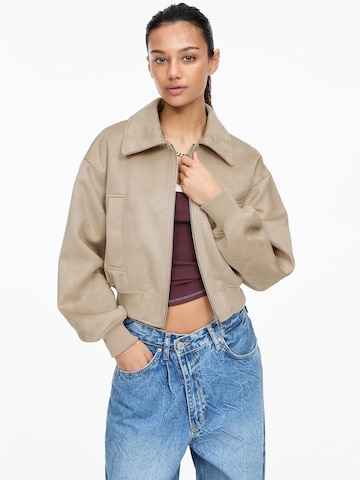 Pull&Bear Tussenjas in Beige: voorkant