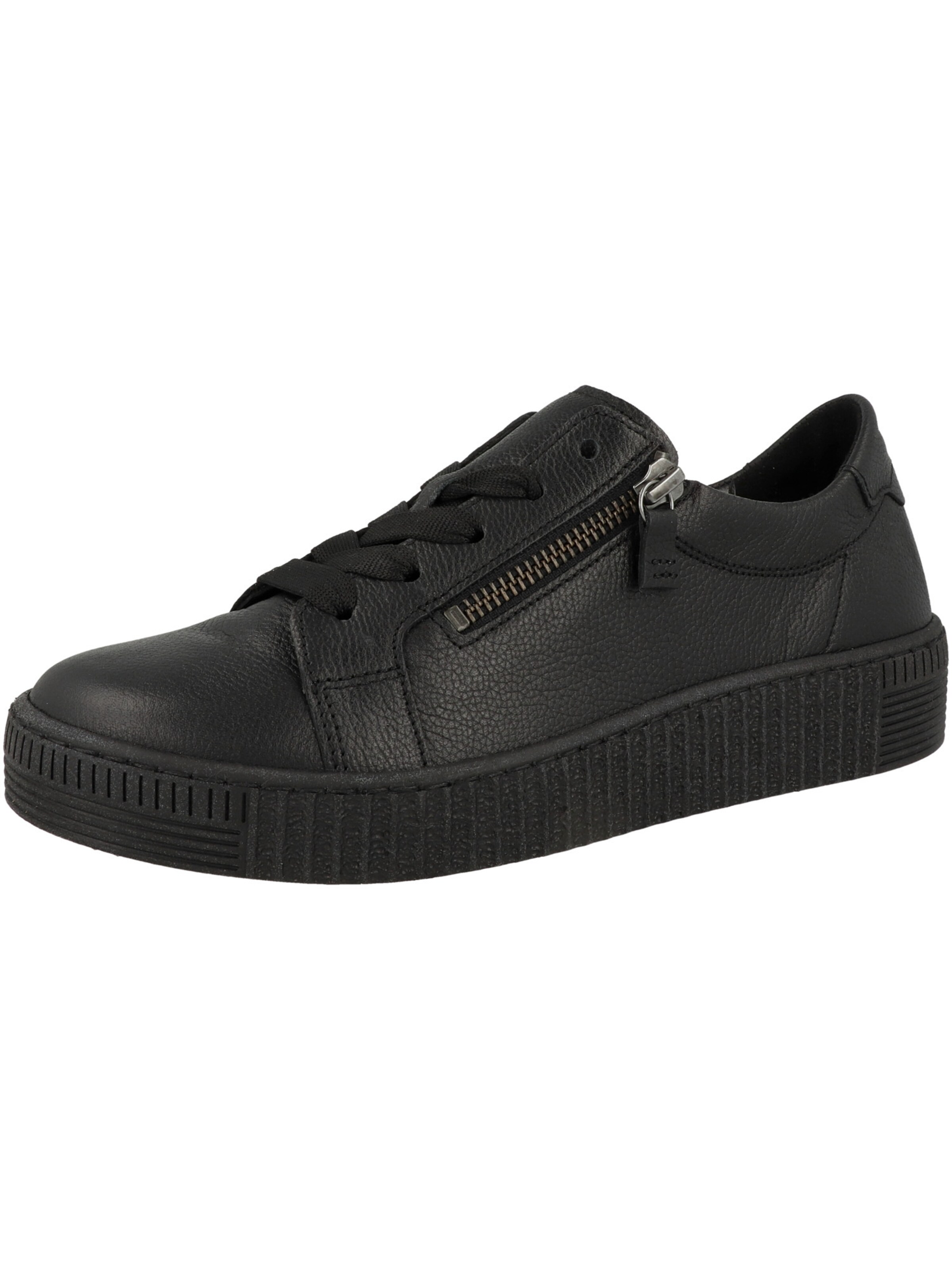 GABOR Platform trainers in Black: front