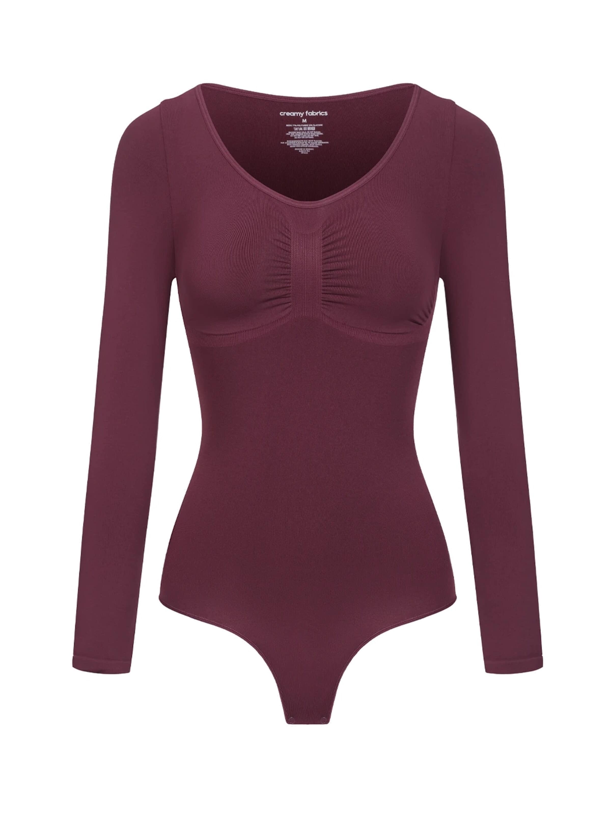 cfab Shaping Bodysuit 'Bodysuit Sculpting Shapewear Longsleeve mit String' in Red: front