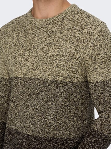 Only & Sons Pullover 'Tuck' in Grün