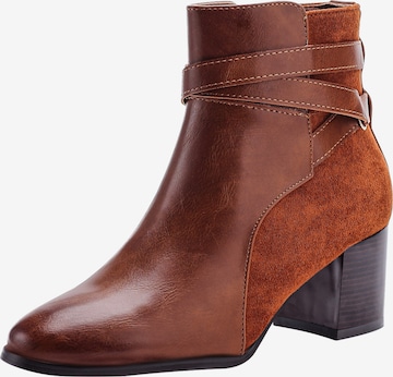 Bottines Elara en beige : devant