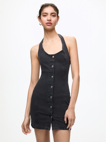 Pull&Bear Shirt Dress in Black: front