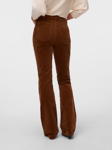 VERO MODA Flared Broek 'VMSiga' in Bruin