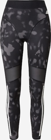 ADIDAS SPORTSWEAR - Skinny Calças de desporto 'Hyperglam Printed' em cinzento: frente