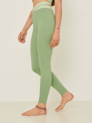 ABOUT YOU x Sofia Tsakiridou Skinny Leggings 'Alea' in Green