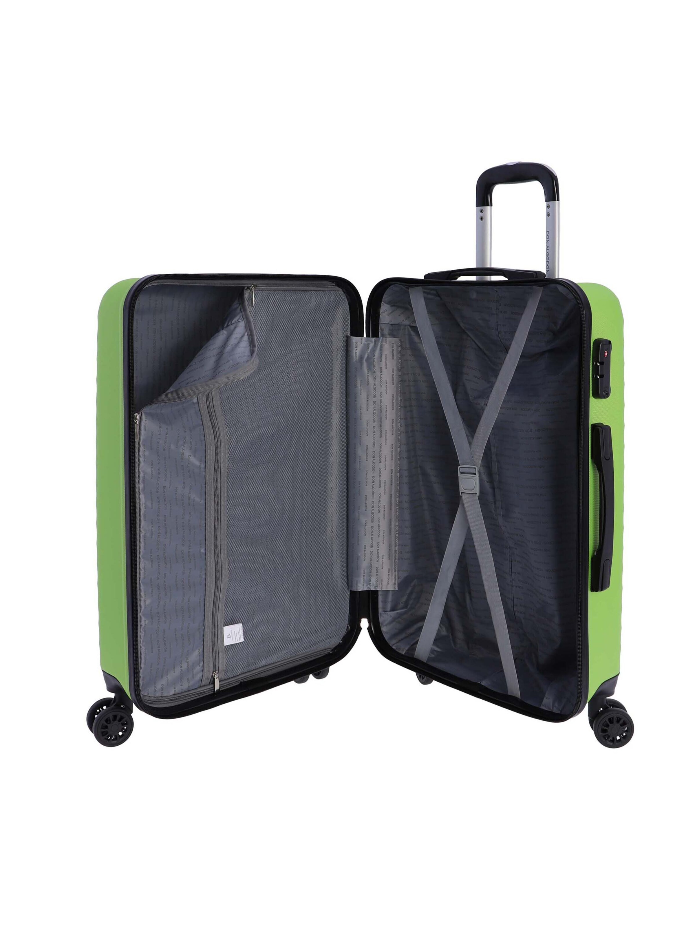 Don Algodon - Carrito 'DON ALGODON Maleta Mediana 23 kg | Maleta de Viaje Rígida con 4 Ruedas Dobles 360º, Candado TSA y Asa Telescópica | Equipaje Resistente al Agua para Viajes en Avión' en verde