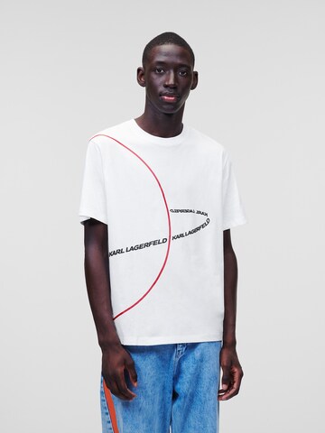 Karl Lagerfeld Shirt ' Mars Logo ' in White: front