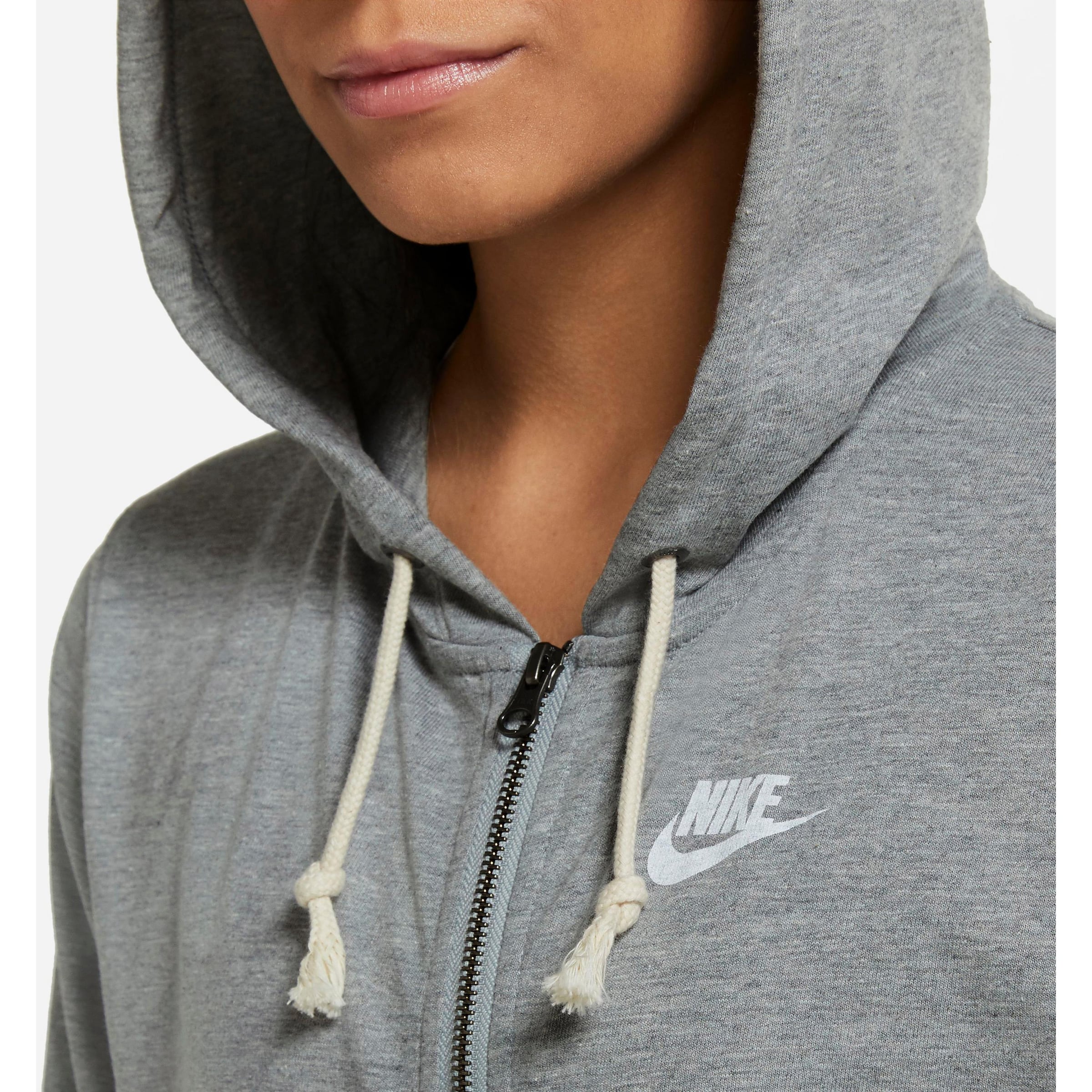 Frauen Sweat Nike Sportswear Sweatjacke 'GYM VINTAG EASY' in Graumeliert - MN41634 Frauen Sweat Nike Sportswear Sweatjacke 'GYM VINTAG EASY' in Graumeliert - MN41634