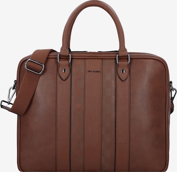Ted Baker Document Bag 'House Check' in Brown: front