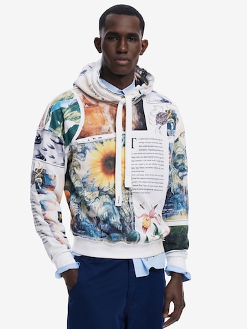 Desigual Sweatshirt 'Sunflower' i hvid: forside