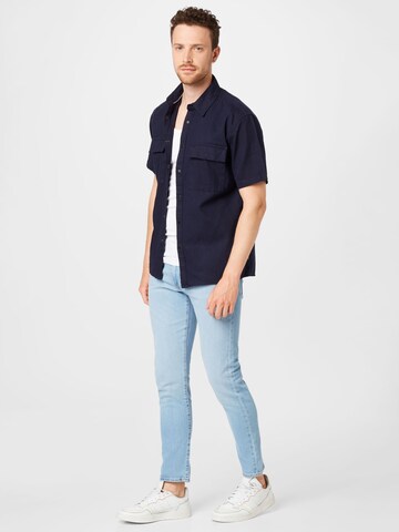 Coupe regular Chemise !Solid en bleu