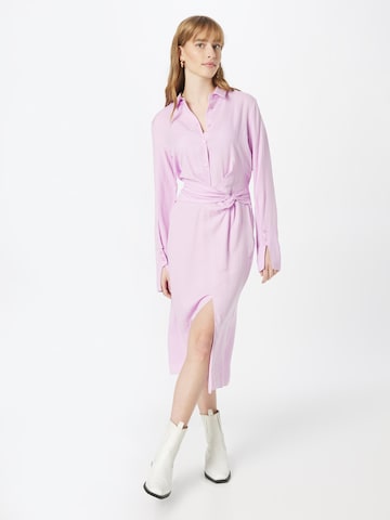 PATRIZIA PEPE - Vestido camisero en lila: frente
