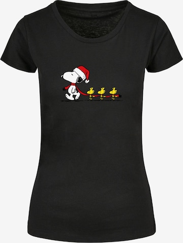 Merchcode Shirt 'Peanuts Duck Run' in Zwart: voorkant