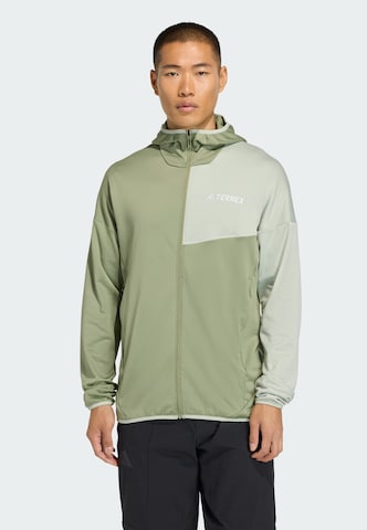 ADIDAS TERREX Funktionsfleecejacke 'Xperior' in Grün: Vorderseite