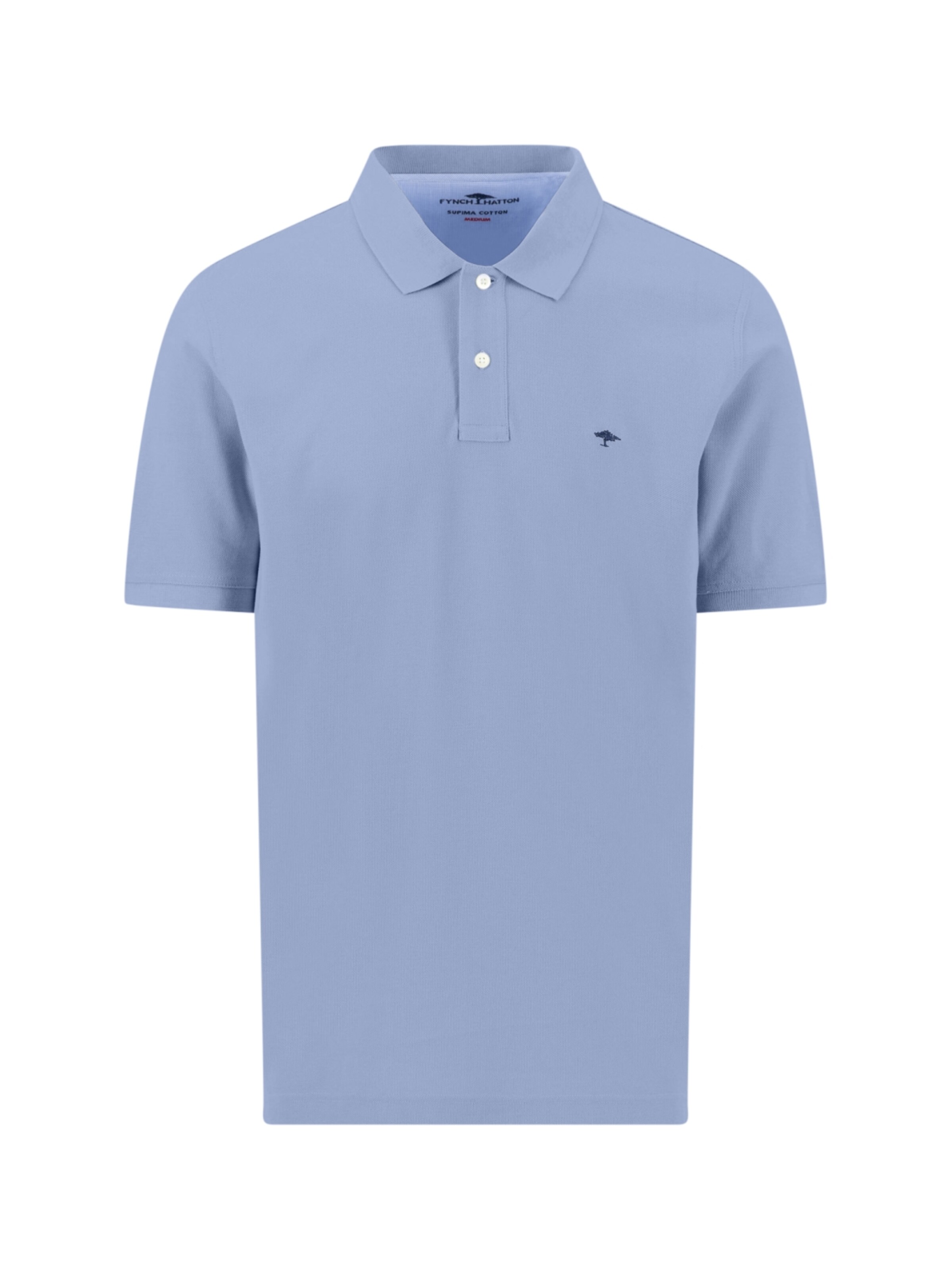 Fynch Hatton Shirt 'FYNCH-HATTON Polo 100% Baumwolle – Hellblau' in Blue: front