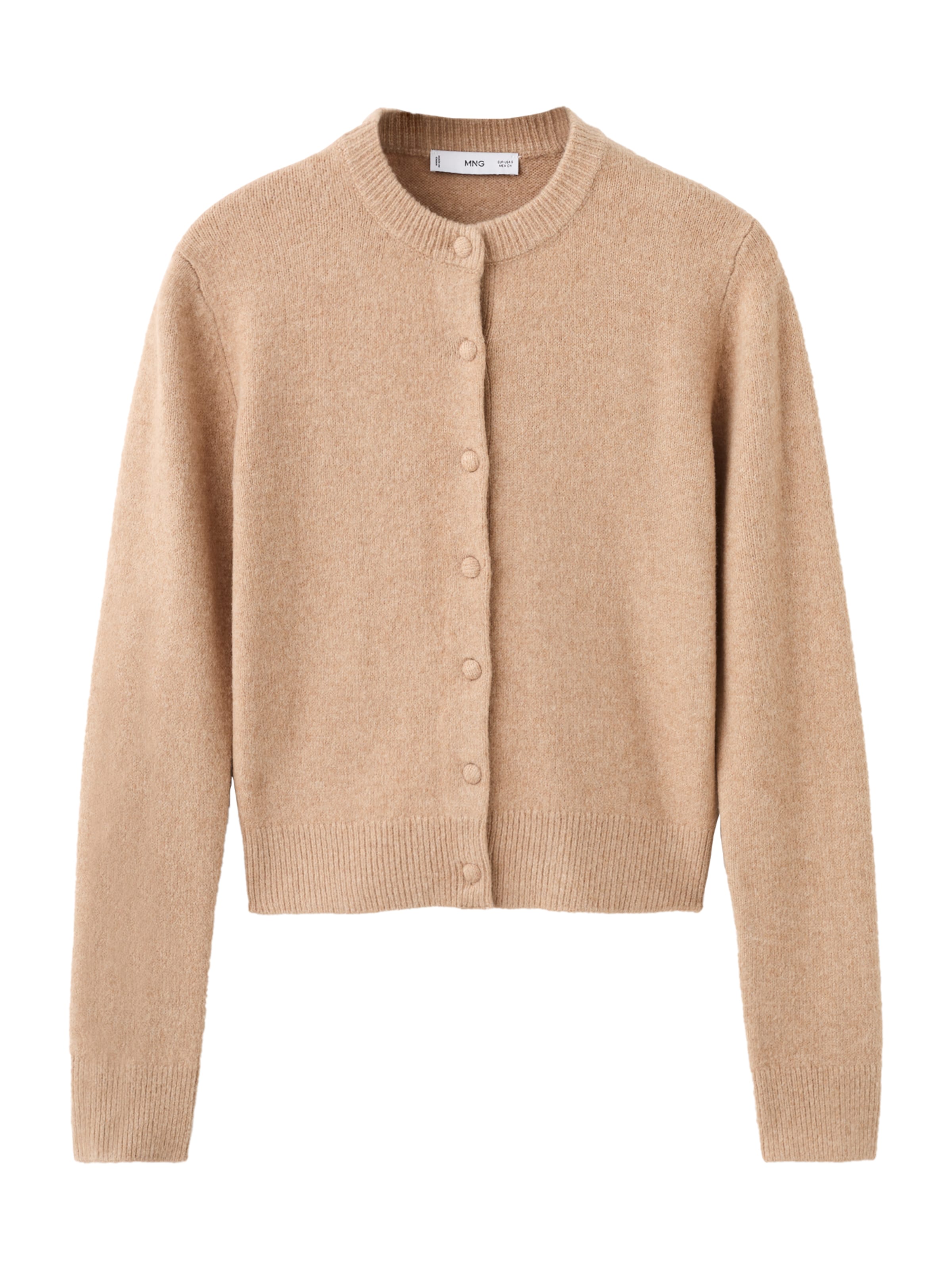 MANGO Pletena jopa 'SEEDSUN' | rjava barva: sprednja stran