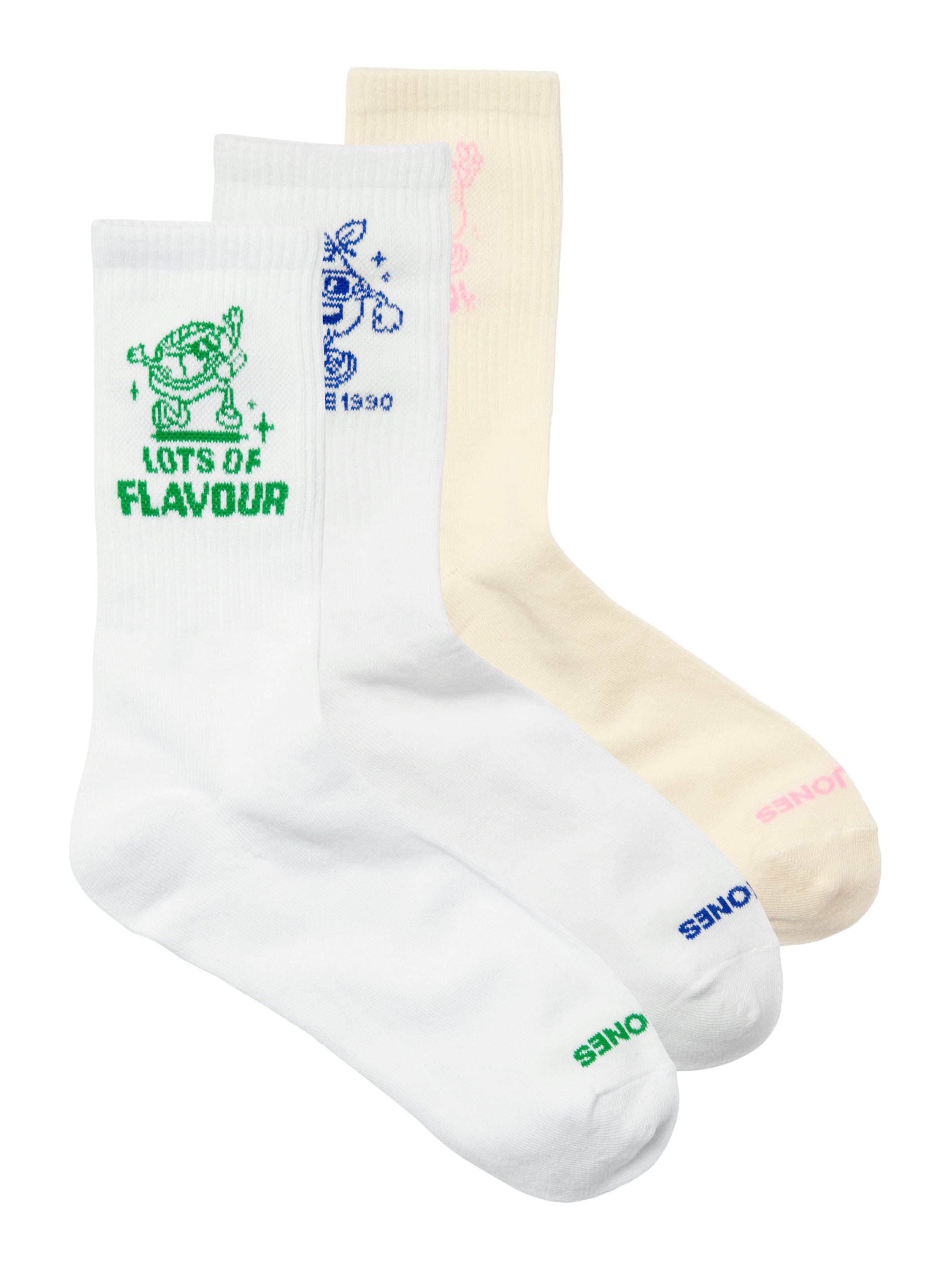 JACK & JONES Sokker 'JACFUNNY' i pastelgul / hvid, Produktvisning