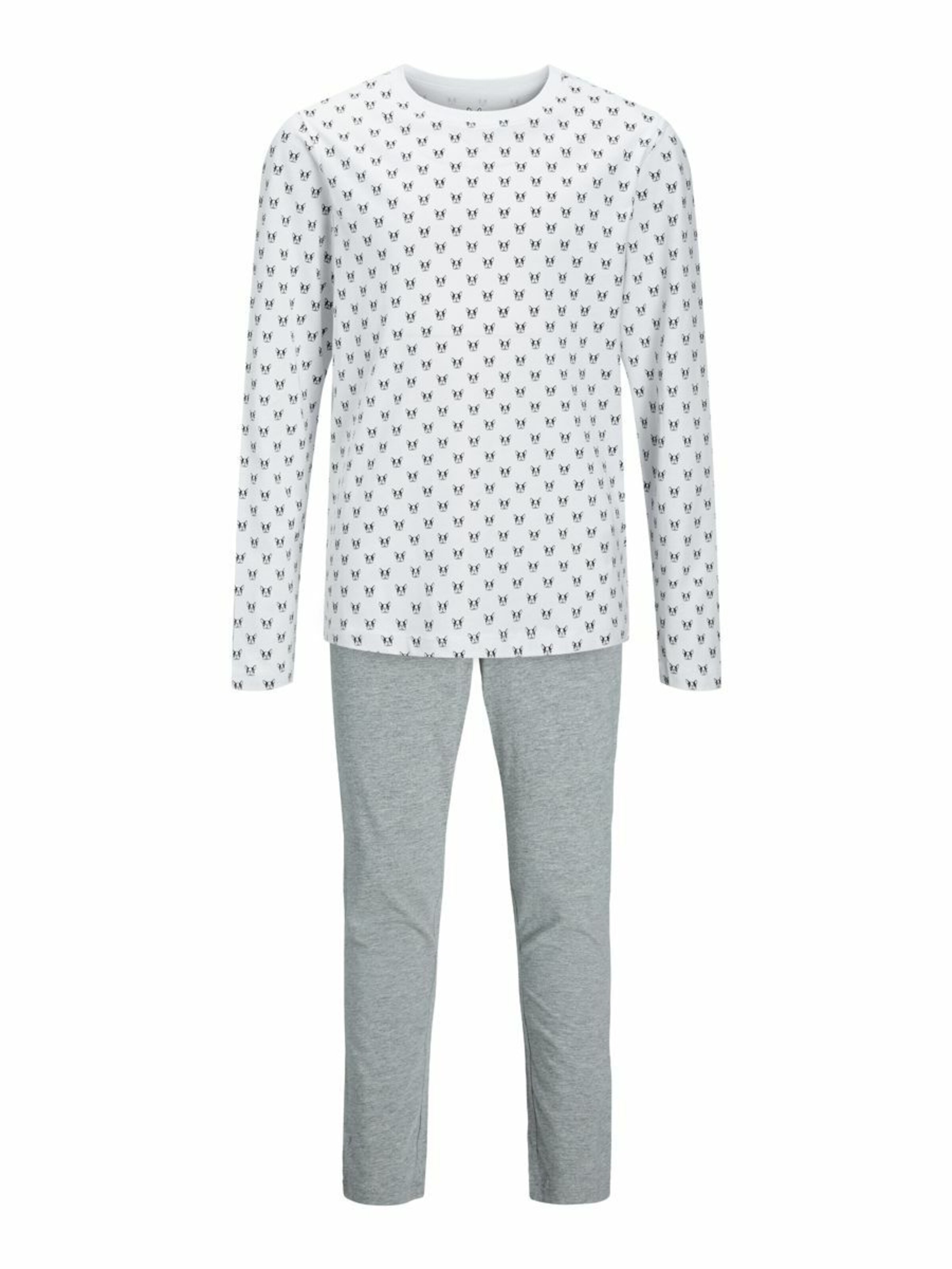Kinder Teens (Gr. 140-176) Jack & Jones Junior Schlafanzug 'Denim Hund' in Grau, Weiß - FU28942 Kinder Teens (Gr. 140-176) Jack & Jones Junior Schlafanzug 'Denim Hund' in Grau, Weiß - FU28942