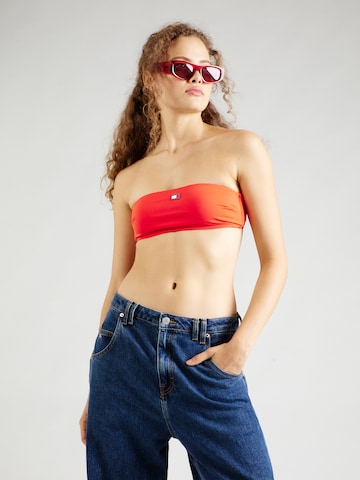 Tommy Jeans - Bandeau Top de biquíni em vermelho