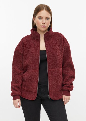 Veste en polaire QS en rouge : devant