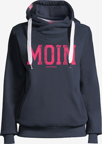 Sweat-shirt 'SÜNN - MOIN' salzhaut en bleu : devant