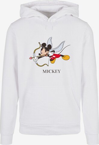 ABSOLUTE CULT Sweatshirt 'Mickey Mouse - Love Cherub' in Wit: voorkant