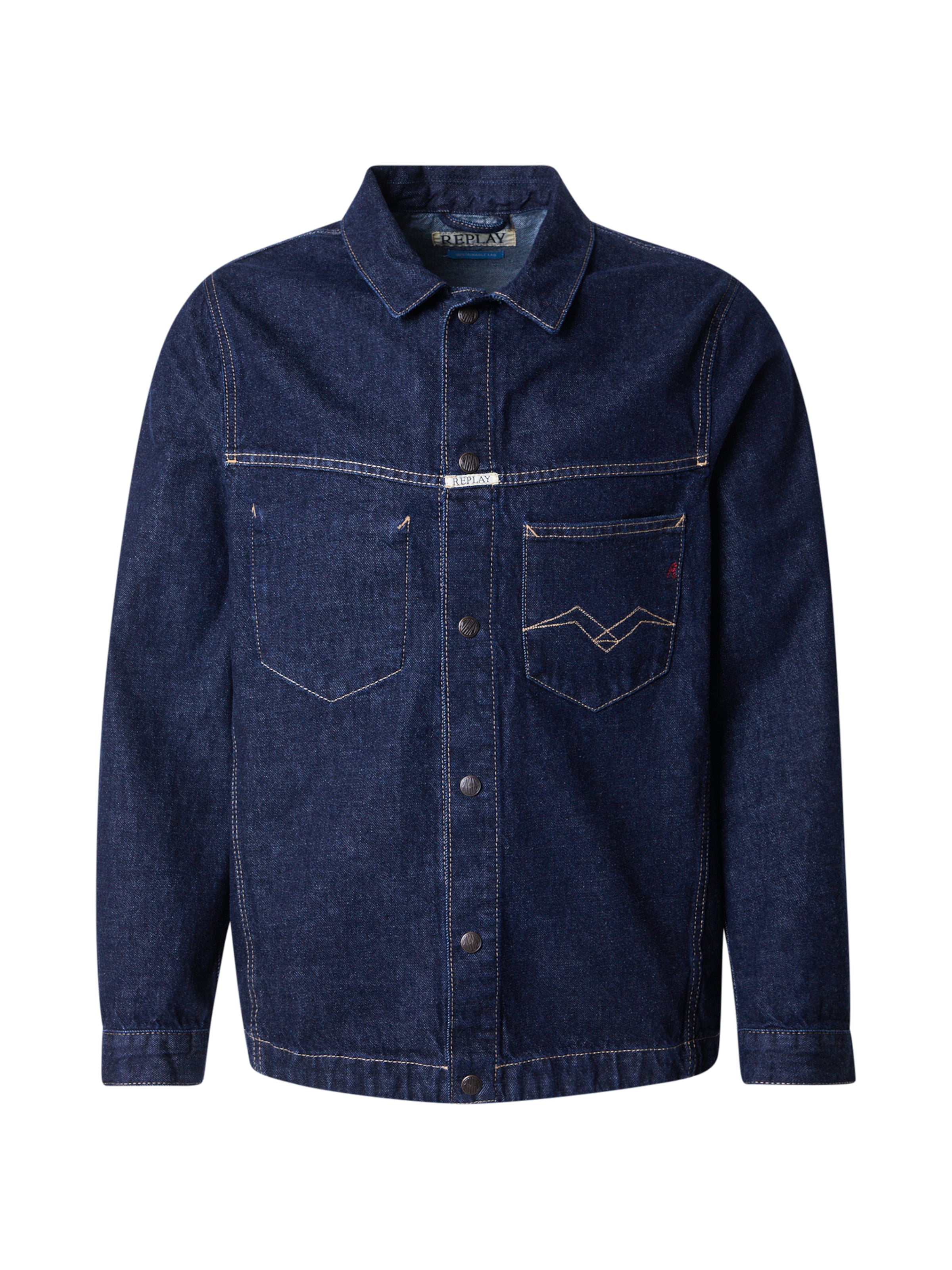 REPLAY Kevad-sügisjope, värv sinine: eest vaates