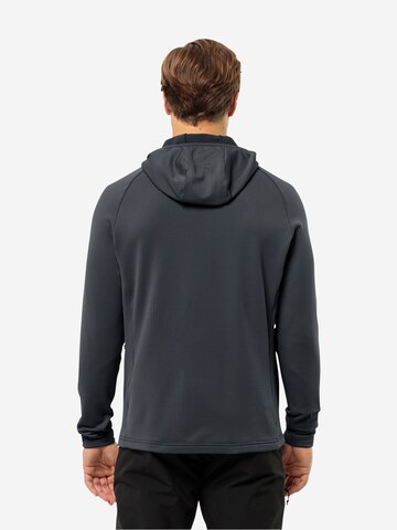 JACK WOLFSKIN Athletic Zip-Up Hoodie 'KOLBENBERG' in Grey