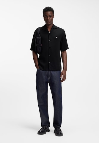 HUGO Comfort Fit Hemd 'Espino' in Schwarz