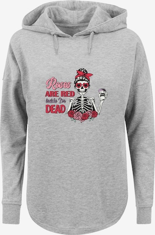 F4NT4STIC Sweatshirt 'Anti Valentinstag Roses are red' in Grijs: voorkant