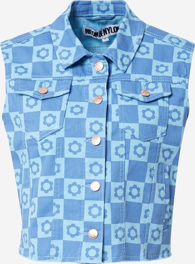 NEON & NYLON Gilet 'CRASH-TRISH' en bleu denim / bleu clair, Vue avec produit