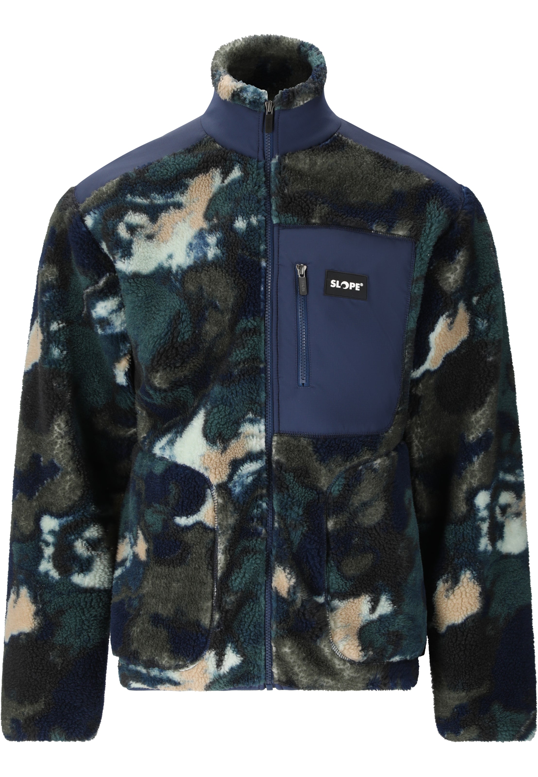 SLOPE Athletic fleece jacket 'Kendor' in Green: front