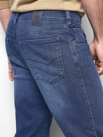 MEYER Loosefit Chinohose 'M5 Five 9-6294', Thermo in Blau