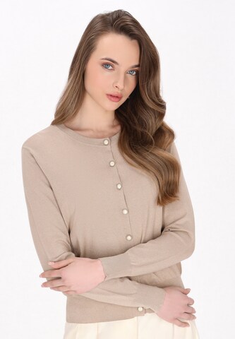 DreiMaster Klassik Вязаная кофта 'Classic Look' в Бежевый: спереди