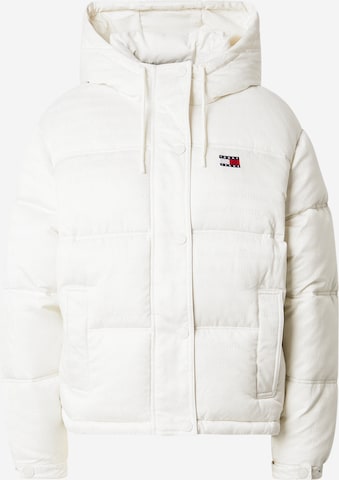 Tommy Jeans Winterjas in Wit: voorkant