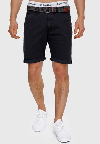 INDICODE JEANS Regular Trousers ' Estrada ' in Black: front