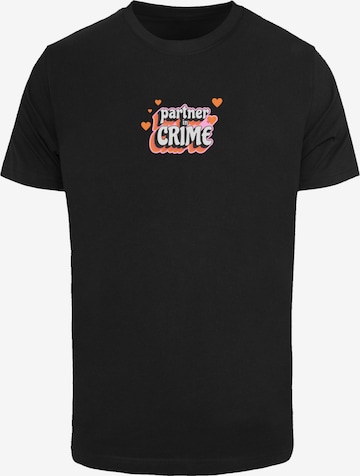 F4NT4STIC Shirt 'Partner In Crime Valentinstag Partner Design' in Black: front