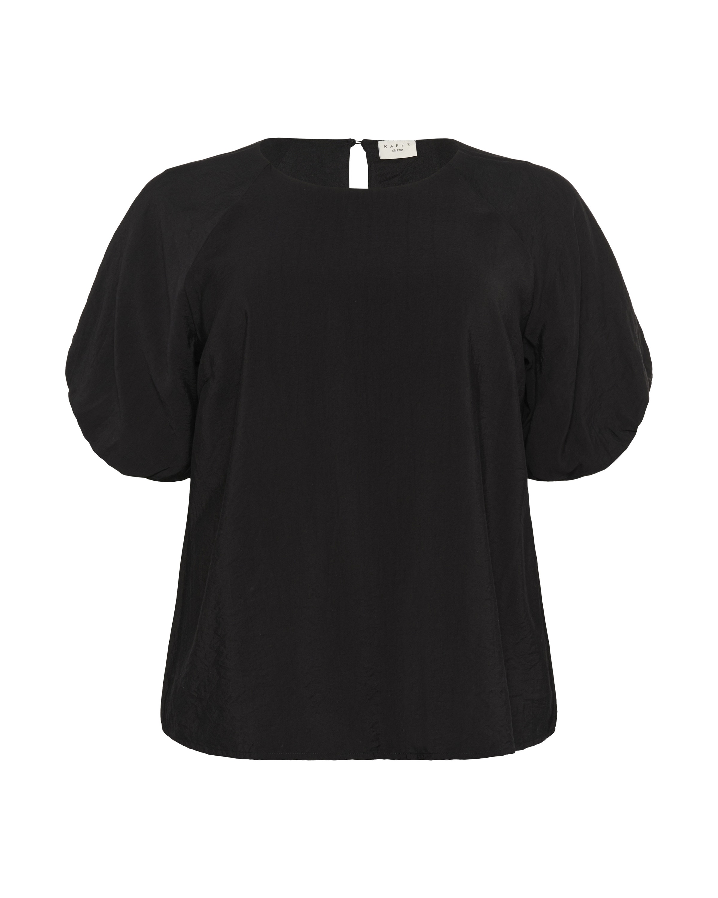 KAFFE CURVE Blouse 'Gabbi' in Zwart: voorkant