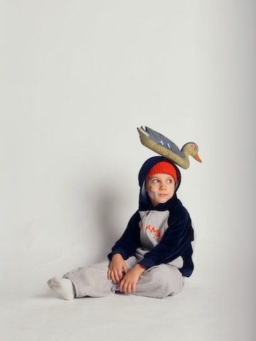 Maru + Bo Sweatshirt 'VELOUR SLEEVE ZIP-UP HOODIE' i sort