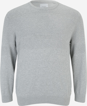 Jack & Jones Plus Sweter 'CHRIS' w kolorze szary: przód