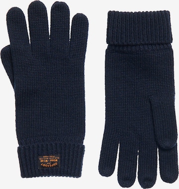 Superdry Full Finger Gloves 'Radar' in Blue: front